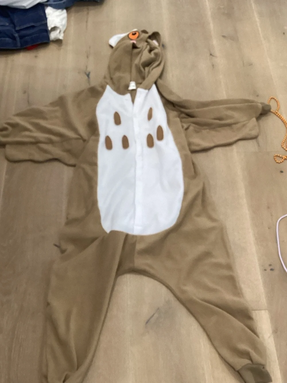 Kids Brown Owl Hooded Halloween Costume Onesie - Soft Plush